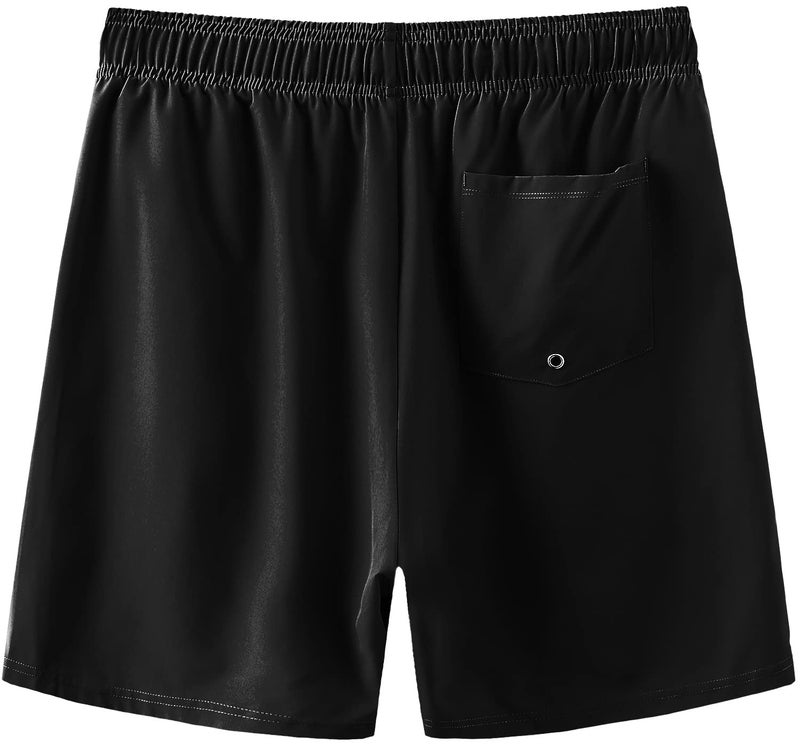 HOdo Mens Swim Trunks with Mesh Liner 9" Quick Dry Swim Shorts Bathing Suits for Men Swimwear Board Shorts wiht Pockets Black XL - Image 5